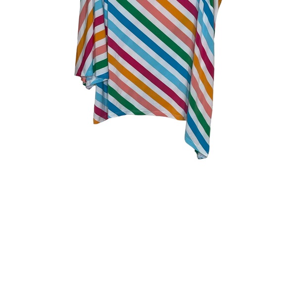 Cato Women Top One Shoulder Striped Blouse Asymmetrical  Multi Colored 14/16 NWT - Picture 5 of 10